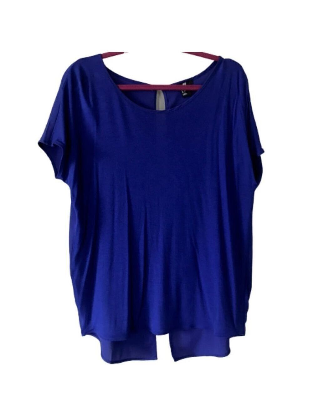 H&H Blue Top Open Back Relaxed Fit Size M